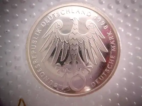10 DM Münze "Hildegard von Bingen", Prägest. A, 1998, in OVP