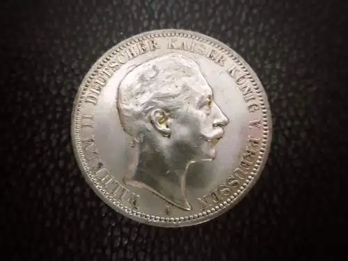 Alte Silbermünze 3-Mark Wilhelm II. Dt. Kaiser + König v. Preussen, 1912 (A)
