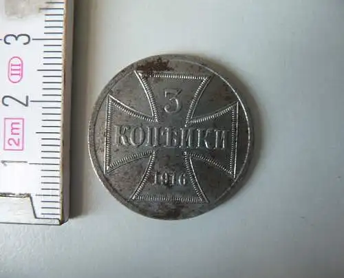 Münze 3 Kopeken Gebiet Oberbefehlshaber Ost 1916
