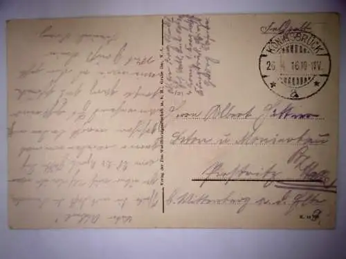 Alte Postkarte " Kirche Grube Marga , N.-L." aus 1916