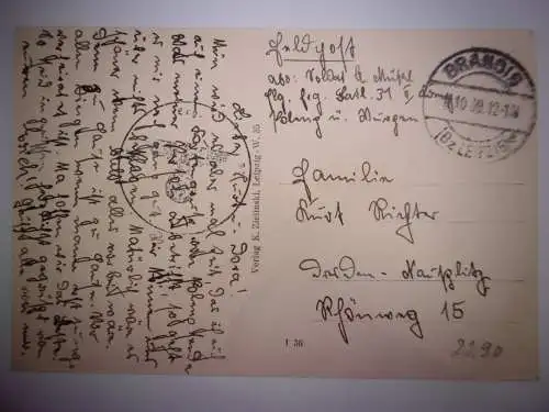 Alte Postkarte "Gruß aus Polenz", gelaufen 1912