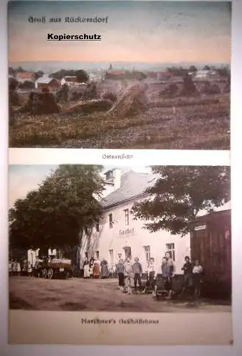 Alte Postkarte "Gruß aus Rückersdorf", gelaufen