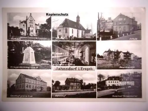 Alte Postkarte "Jahnsdorf im Erzgebirge", gelaufen