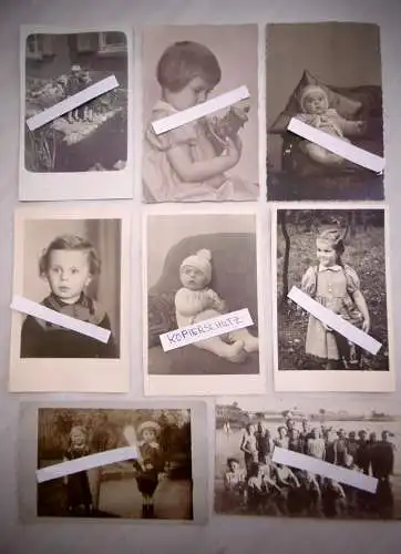 Alte Echtfoto-Postkarte "Kinder", 8 Stück, ungelaufen