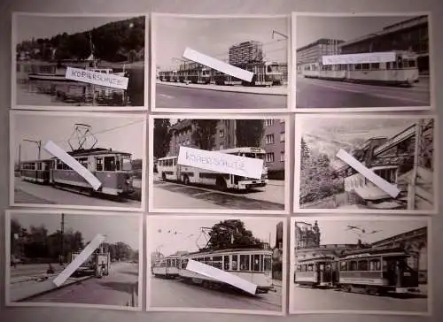 Sammlung "100 Jahre Strassenbahn in Dresden 1872-1972", 9 Fotokarten+1 Abzeichen