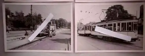 Sammlung "100 Jahre Strassenbahn in Dresden 1872-1972", 9 Fotokarten+1 Abzeichen