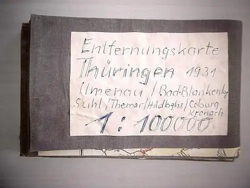 Alte Entfernungskarte Thüringen 1931