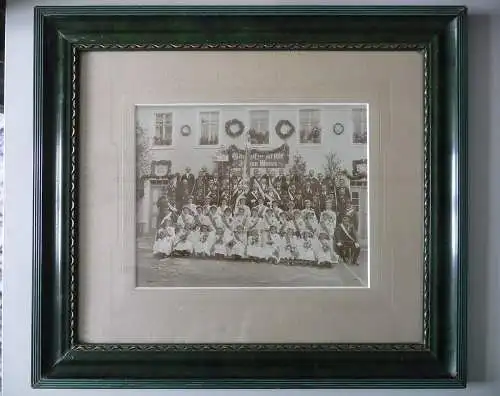 Großes Orig. Foto Gruppenbild Schützenverein Leupoldsgrün b. Hof Gh. Zur Krone