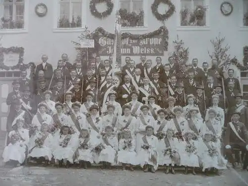 Großes Orig. Foto Gruppenbild Schützenverein Leupoldsgrün b. Hof Gh. Zur Krone