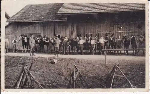 Orig. Foto Soldaten Pferde Knechte Gewehre / Foto Aubach Thun Schweiz ?