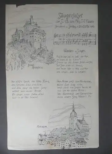 Programm-Zettel Veranstaltungen Allg. Turnverein Sänger-Abteilung Plauen 1909-14