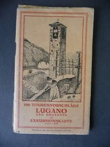 Lugano Landkarte Tourenvorschläge Reiseführer 1937