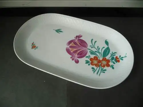 Ovale Platte Schale mit Blumenmuster / Kahla Porzellan DDR