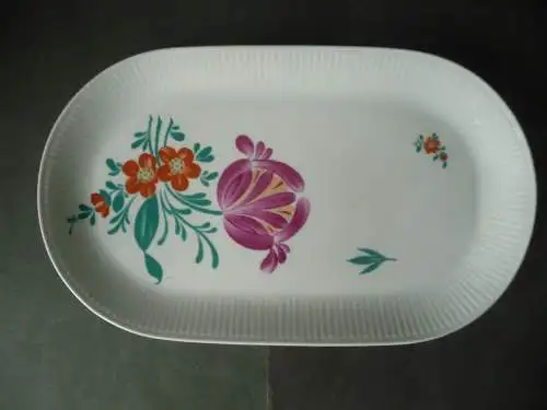 Ovale Platte Schale mit Blumenmuster / Kahla Porzellan DDR