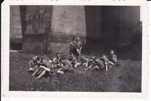 Orig. Foto Gruppenbild Jugendliche Pfingstausflug Göltzschtalbrücke Mylau 1937