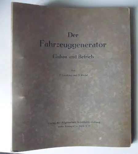 Mappe Loseblattsammlung "Der Fahrzeuggenerator" Lösekrug/Riedel 1944