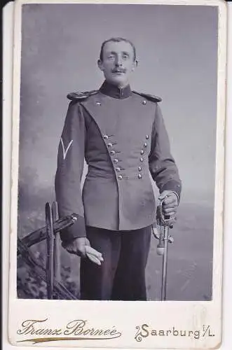 Orig. Foto Kabinettbild CdV Soldat Uniform Saarburg Lothringen