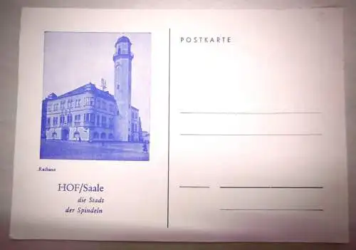 Alte Postkarte Rathaus Hof/ Saale, ungelaufen