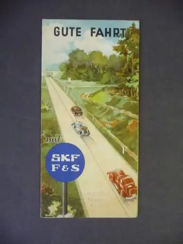 Orig. Reklame Faltblatt mit Deutschland-Karte / SKF Fichtel & Sachs 1935