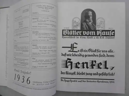 "Blätter vom Hause Henkel" Sammelband kompl. Jahrg. 1936