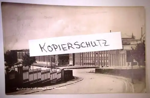 Alte Postkarte "Reichenbach / Vgtl. Höhere Textilfachschule" , gel. 1930