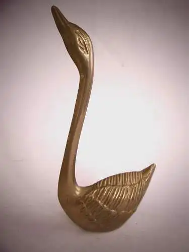 Bezaubernde Vintage Dekofigur aus Messing:  "Schwan" , Höhe ca. 14 cm