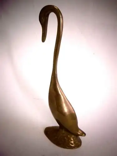 Vintage Dekofigur aus Messing:  "Schwan" , Höhe ca. 21 cm