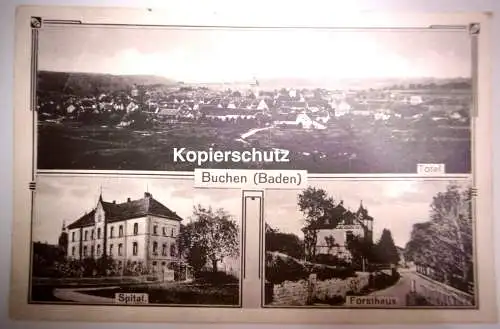 Alte Postkarte "Buchen (Baden)",  gelaufen 1918