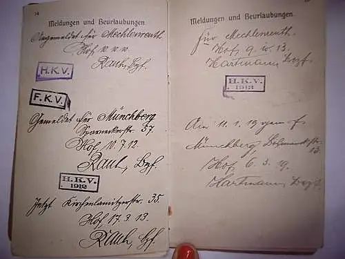 Originaler Militärpaß eines Soldaten des 10. Feldatillerie Regiments von 1908