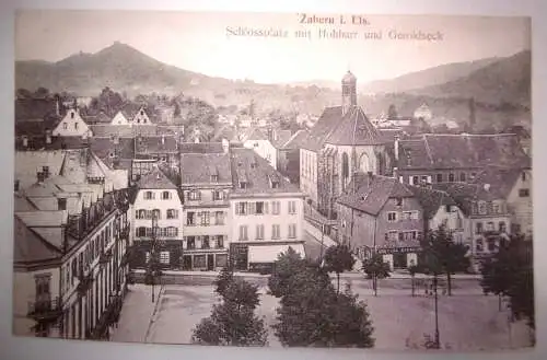 Alte PK Zabern im Elsass Schlossplatz, gelaufen 1916