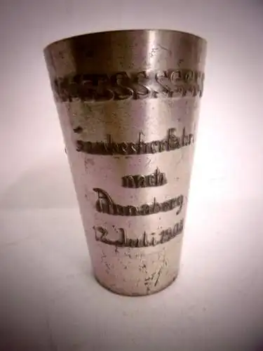 Versilberter Becher Deutscher Radfahrerbund "Gaubecherfahrt Annaberg 1908"