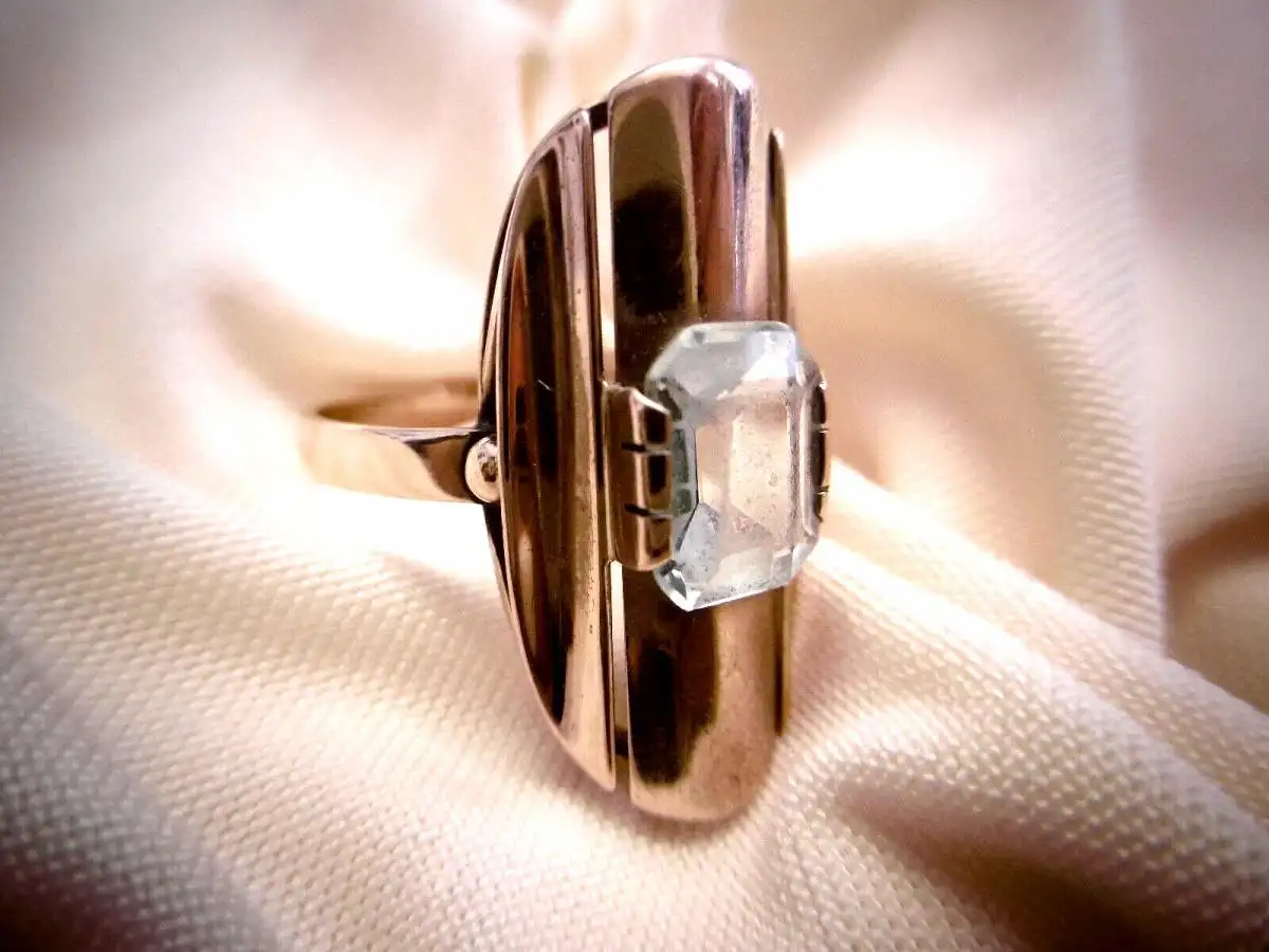 Extravaganter Goldring / Statementring mit Aquamarin, 333er Gold, 19 mm 0