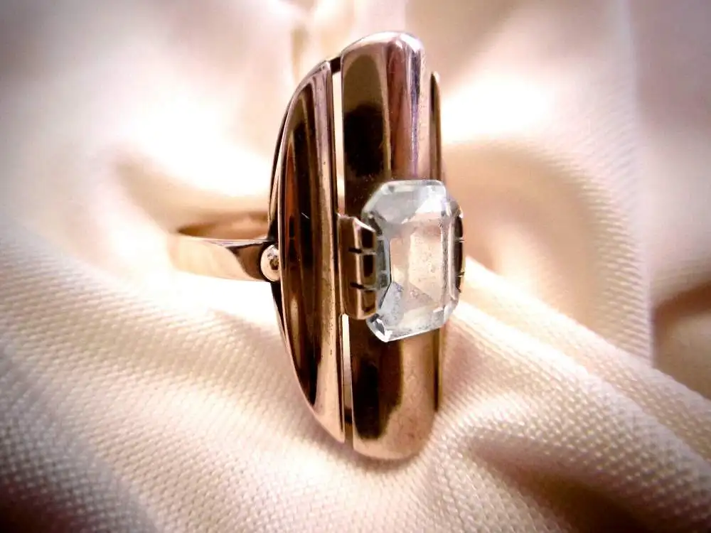 Extravaganter Goldring / Statementring mit Aquamarin, 333er Gold, 19 mm 0