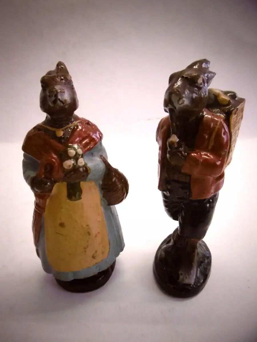 Bezauberndes Osterhasen Paar Massefiguren Fa. LEYLA, Höhe ca. 9 cm, Rarität! 1