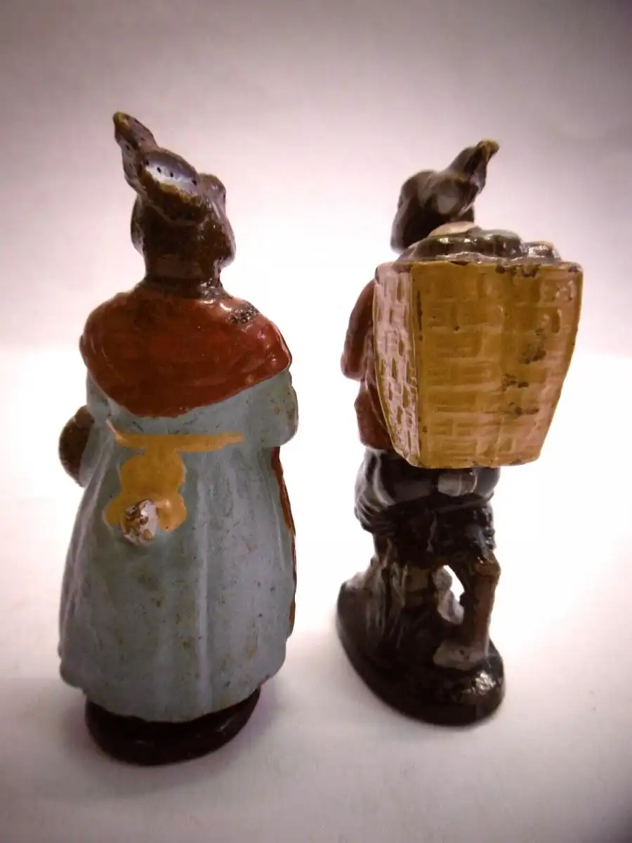 Bezauberndes Osterhasen Paar Massefiguren Fa. LEYLA, Höhe ca. 9 cm, Rarität! 3
