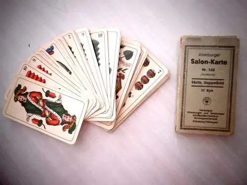 Altes Kartenspiel "Sächs. Doppelbild Nr. 148 Kornblume", Altenburger Salon Karte