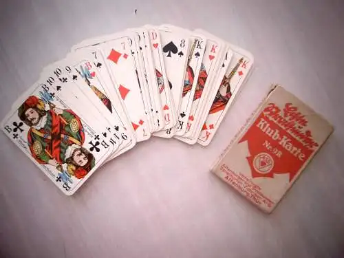 Altes Kartenspiel "Klub Karte Nr. 9 R , Altenburger + Stralsunder Fabriken A.G.