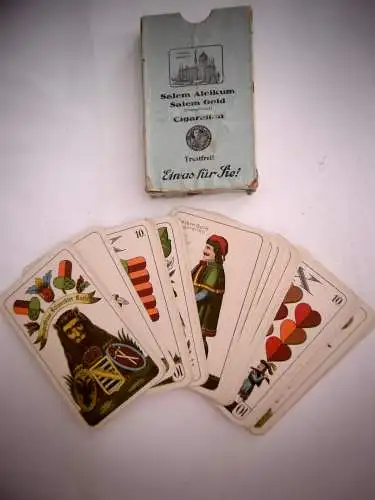 Altes Kartenspiel Yenidze Zigaretten Dresden Salem Aleikum, um 1930