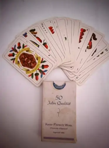 Alte Spielkarten in original Packung X. Florentz Wwe Chemnitz-Altendorf