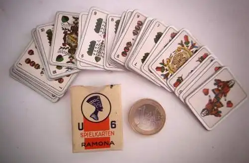 Altes Miniatur Kartenspiel RAMONA Spielkarten U6 ,Union Cigarettenfabrik Dresden