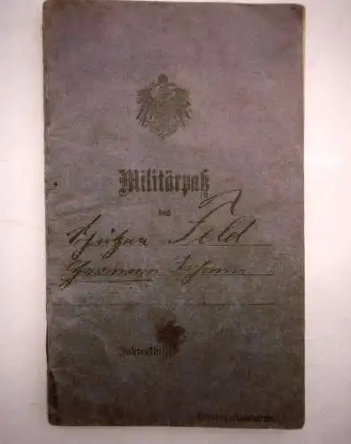 Alter originaler Militärpaß Maschinengewehr Abteilung 902 2. Kompanie, 1915