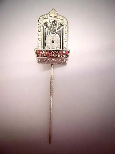 Alte Anstecknadel "Deutscher Schützenbund, Gebr. Pistole"