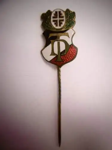 Alte Anstecknadel "Deutsche Turnerschaft", emailliert, ca. 20er J.,  L. ca. 6 cm