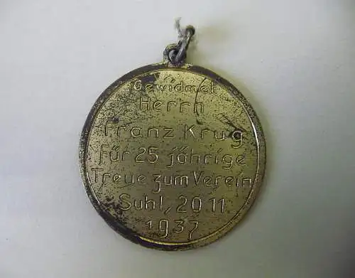 Abzeichen Musikklub Harmonie Suhl 1937 / Silber 800