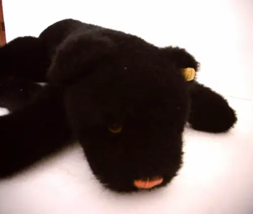 Vintage Plüschtier "Steiff-Knopf im Ohr", liegender  Panther, Top Zustand