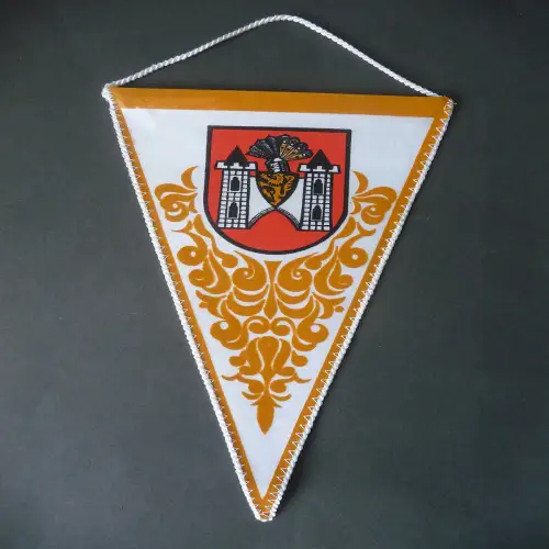 Wimpel Anhänger Plauen Vogtland Stadtwappen Gebäude ca. 1980