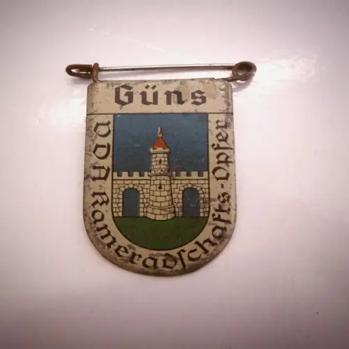 WHW VDA Winterhilfswerk Abzeichen mit Stadtemblem von Güns