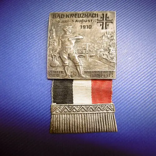 Altes Abzeichen/ Anstecknadel "29. Kreis-Turnfest Bad Kreuznach 1910"