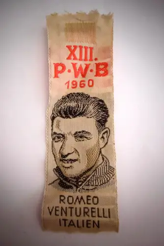 Orig. Abzeichen / Stoffband der XIII. Int. Friedensfahrt Italien 1960