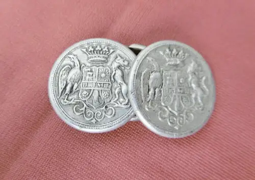 2 Botones De Antiguo Adelshaushalt, Metal